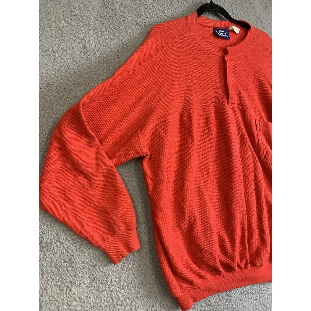 Woolrich Sweater Mens Large Henley Pullover Knit‎ Pocket Crewneck Casual